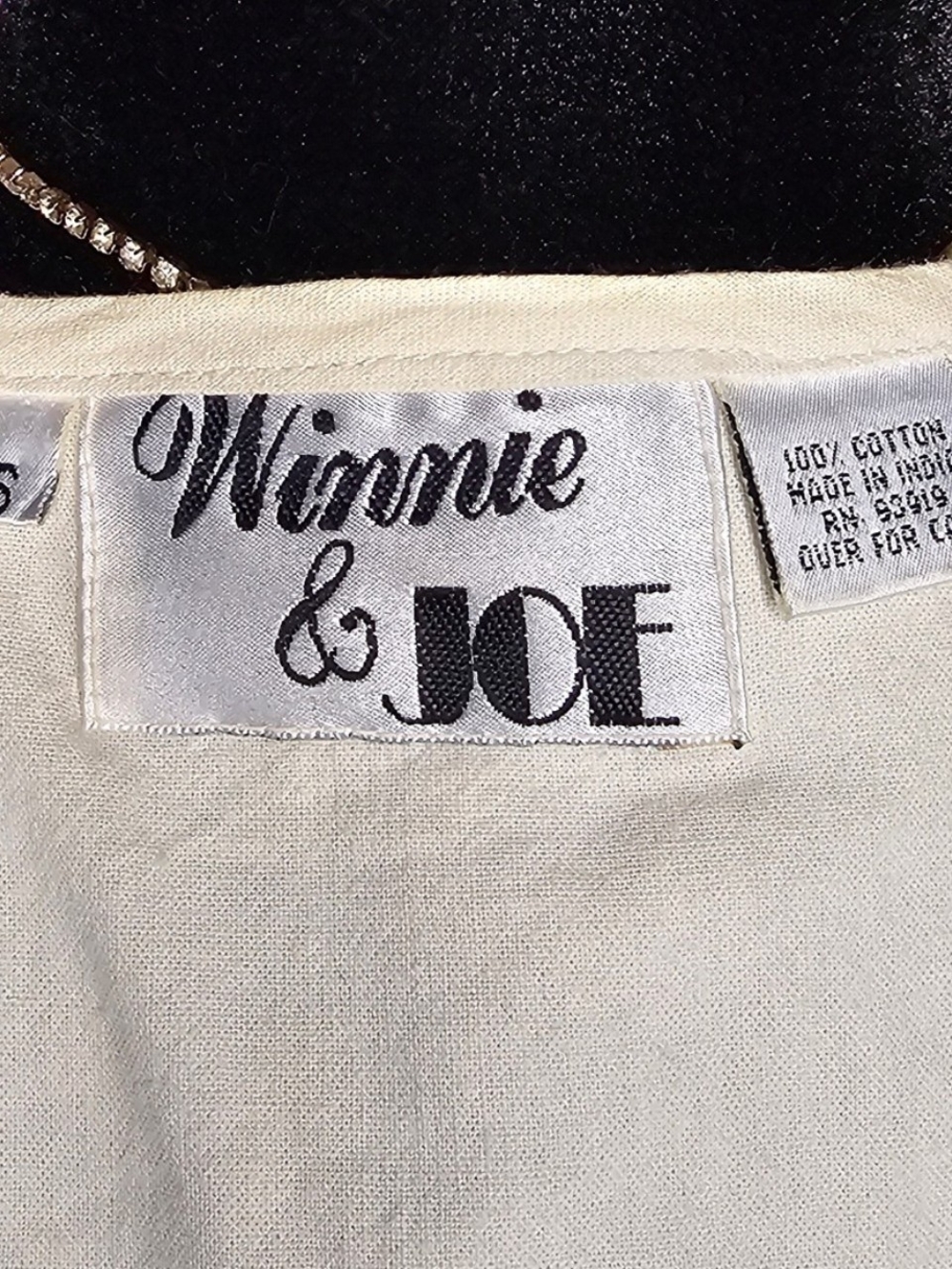 Vintage Winnie & Joe Cream Cotton Textured Ribbon Lace Up Vest S - Picture 4 of 4